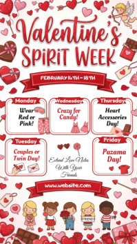 White Valentine's Spirit Week Instagram Story template