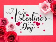 White Valentine`s Day Yard Sign Rótulo de jardín template