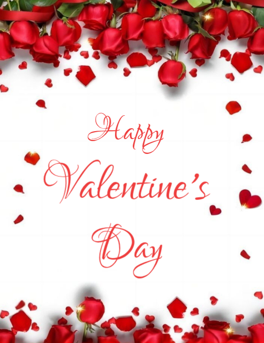 White Valentine's Day Flyer Template | PosterMyWall