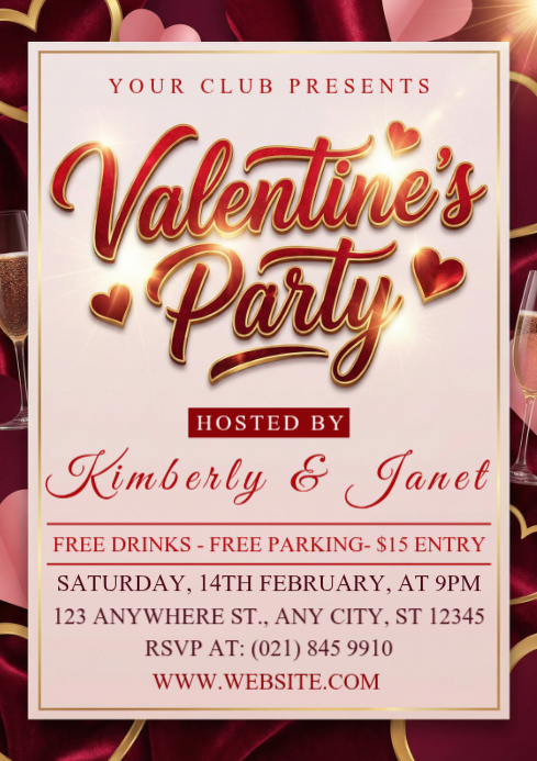 Copy of White Valentine's Day Party A4 | PosterMyWall