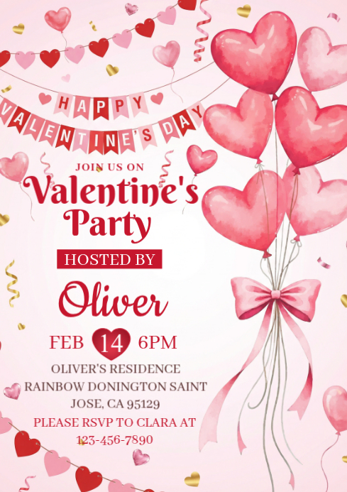 Copy of White Valentine's Day Party A4 | PosterMyWall