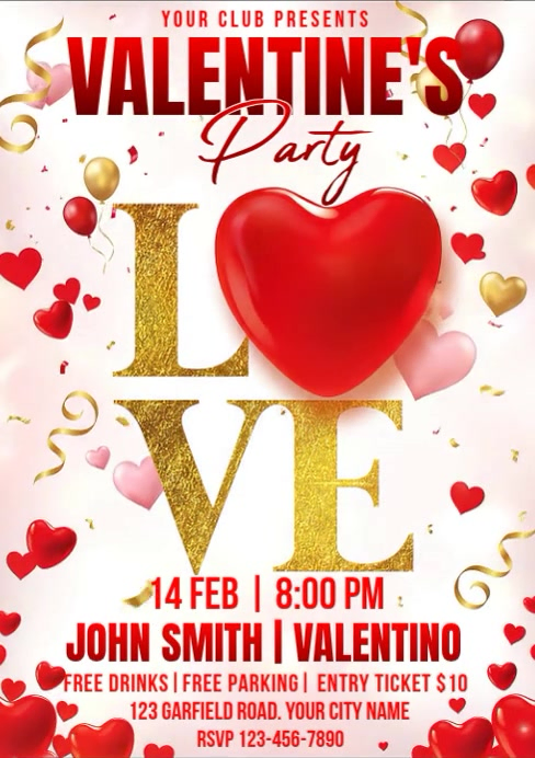 Copy of White Valentine's Day Party A4 Video | PosterMyWall