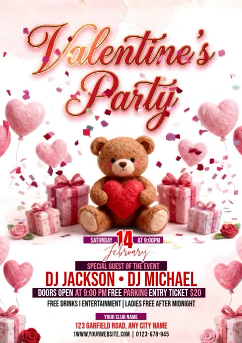 Copy of White Valentine's Day Party A4 Video | PosterMyWall