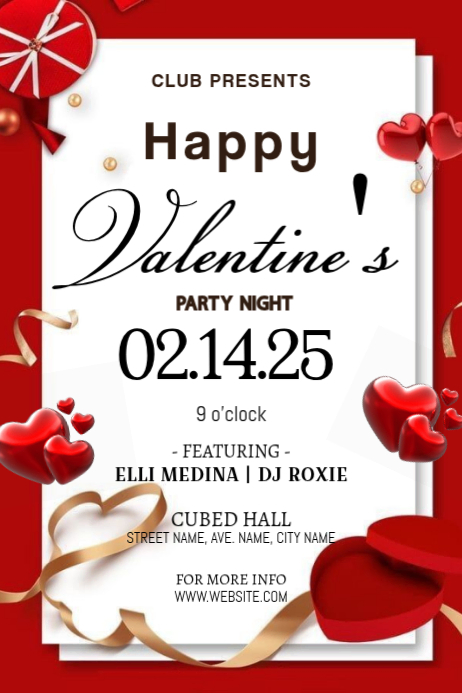 Copy of White Valentine's Day Party Poster | PosterMyWall