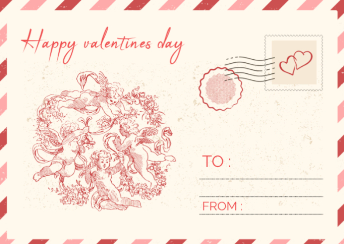 Plantilla de White Valentine's Day Postcard Postcard | PosterMyWall