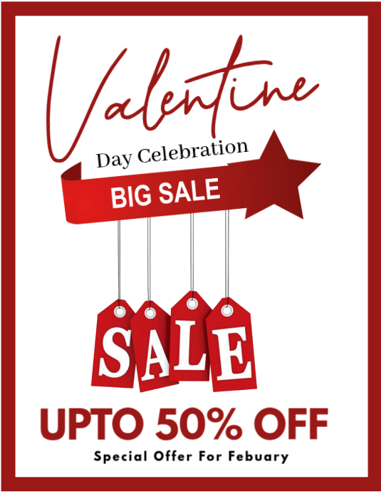 White Valentine's Day Sale Flyer Template | PosterMyWall