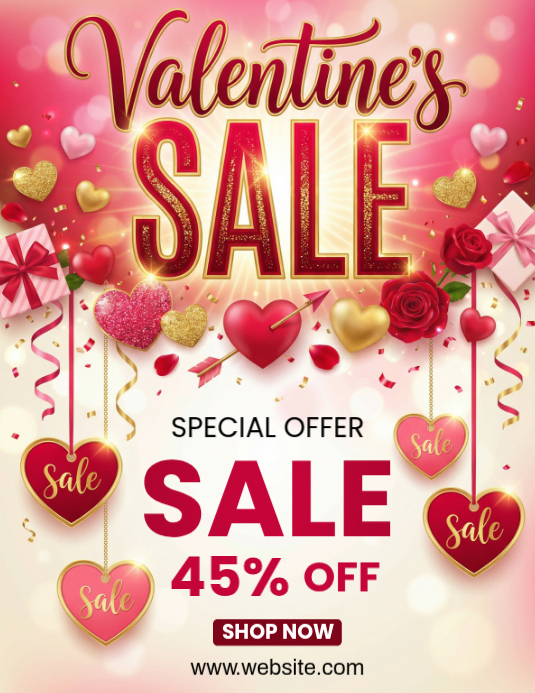 Plantilla de White Valentine's Day Sale Flyer | PosterMyWall