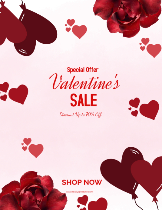 White Valentine's Day Sale Flyer Template | PosterMyWall