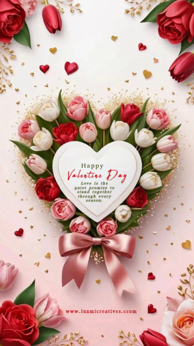 White Valentine's Day WhatsApp Status Template | PosterMyWall