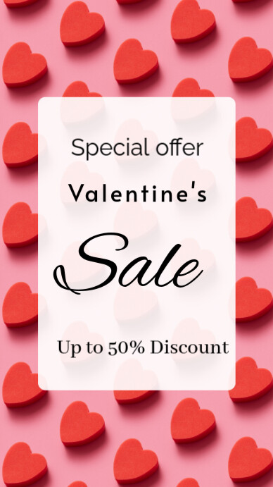 White Valentine Day Big Sale Instagram Story template