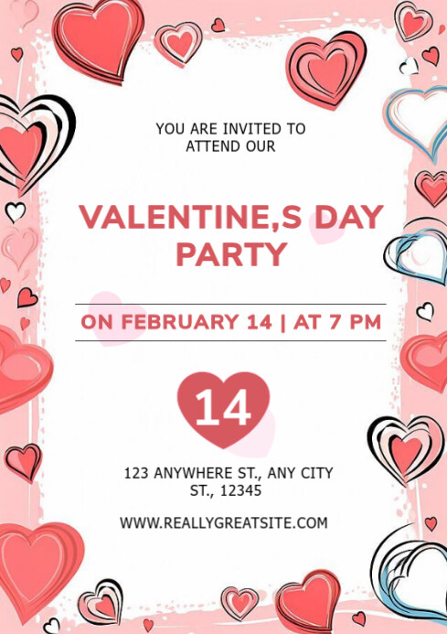 Copy of White Valentine Day Party A4 | PosterMyWall