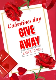 White  Valentines Day Giveaway A4 template