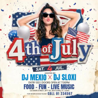 White Vintage 4th of July Party Square Video template