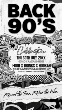 White Vintage 90s Party Instagram Story template