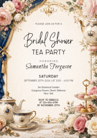 Hvid Bridal Shower Tea Party A4 Template
