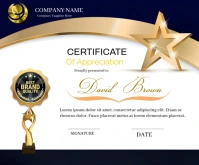 White Vintage Business Certificate Of Appreci Rectángulo Mediano template