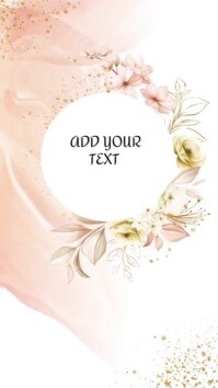 White Vintage Customizable Floral Frame Video Template – Elegant Pink And Gold Design For Invitation Digital Display (9:16)