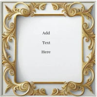 White Vintage Frame Mockup  Instagram Post template