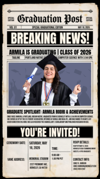 White Vintage Graduation Announcement Instagram Story template