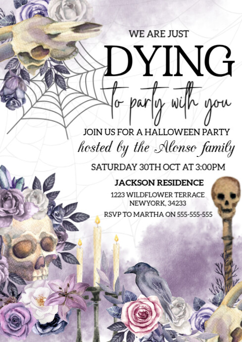White Halloween Party A4 Template | PosterMyWall