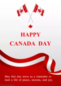White Vintage Happy Canada Day A4 template