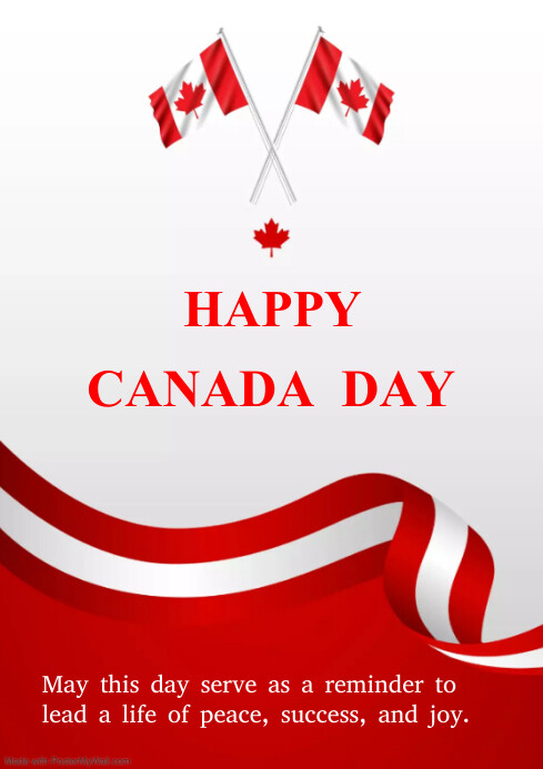 White Vintage Happy Canada Day A4 template