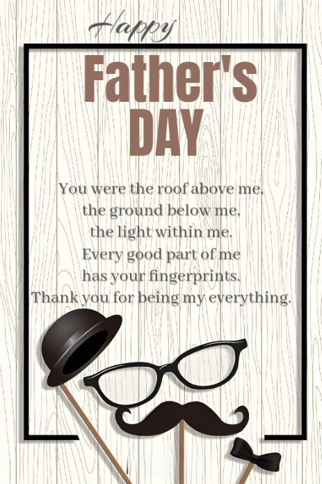 White Vintage Happy Father's Day Design Templates  Pinterest Graphic