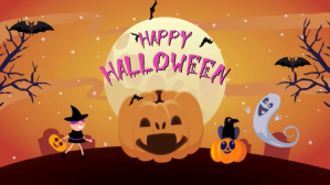 Laranja Halloween Celebration Ekran reklamowy Template