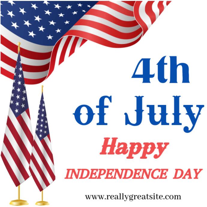 White Vintage Happy Independence Day Poster Template  Logo