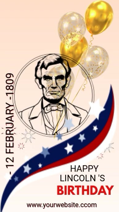 White Vintage Honest Abe's Day  Instagram Story template