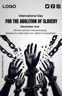 White Vintage International Day For The Abolition Of Slavery  Tabloid template