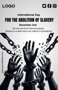 White Vintage International Day For The Abolition Of Slavery  Tabloid template