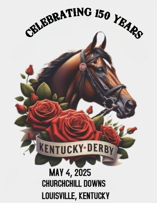 White Vintage Kentucky Derby Day Flyer (us Letter) template
