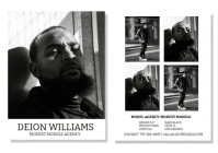 White Vintage Male Model And Actor Composite Card Showcase A4 template