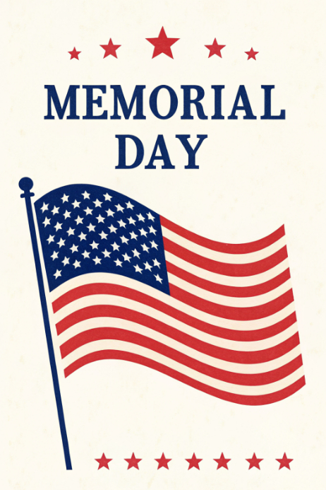 White Vintage Memorial Day Poster Template | PosterMyWall