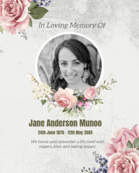 White Vintage Memorial Tribute Instagram Portrait template