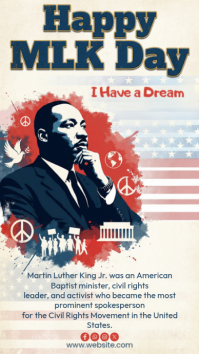 White Vintage Mlk Day Instagram Story template