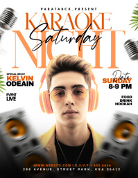 White Vintage Modern Karaoke Night Party Flyer Template For Club Event Flyer (us Letter)