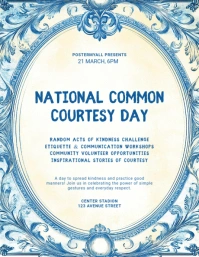 White Vintage National Common Courtesy Day Event Flyer (us Letter) template
