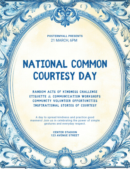 Copy of White Vintage National Common Courtesy Day Event Flyer (us ...