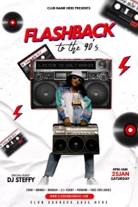 White Vintage Party Flyer Poster template