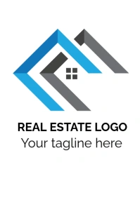 White Vintage Real Estate Logo Poster template