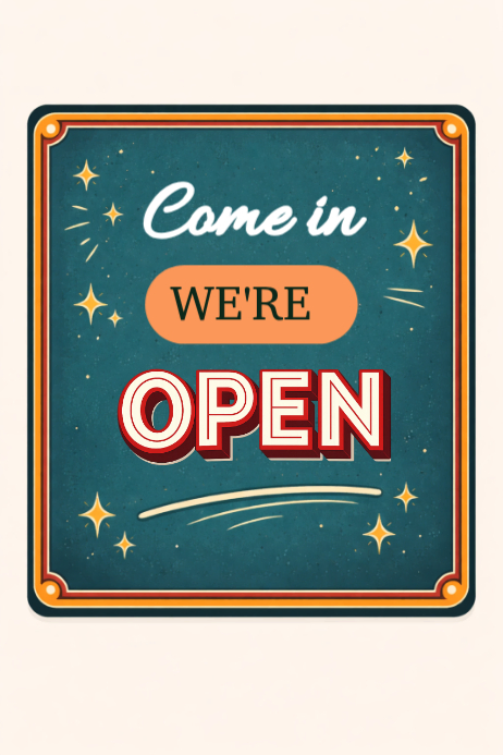 White Open Sign Posters Template | PosterMyWall