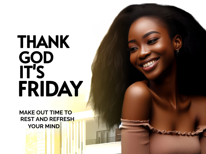 White Vintage Thank God It's Friday  Presenta Prezentacja template