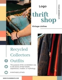 White Vintage Thrift Shop Flyer (us Letter) template