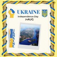 White Ukraine Independence Day Celebration Instagram-Beitrag Template