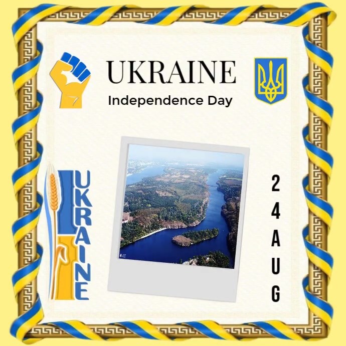 White Vintage Ukraine  Instagram Post template
