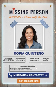 White Vintage Urgent Missing Person Template - Compassionate Photo Flyer A4 Tabloid