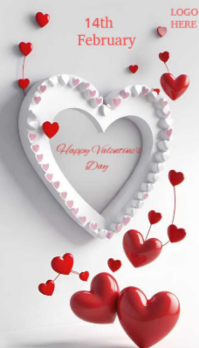 White Vintage Valentine's Day Frame Template  Business Card 名片