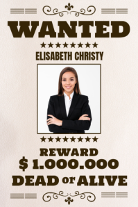 White Vintage Wanted Poster Poster Cartaz template